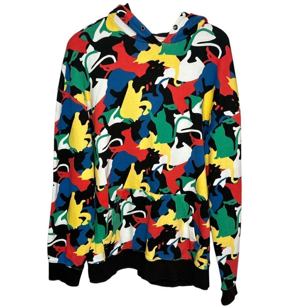 Hot Topic Multicolor Men's Cat Camo Hoodie Sweatshirt Size M